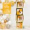 82 PCS Gold Neutral Baby Shower Decorations for Boy or Girl - Jumbo Transparent Baby Block Balloon Boxes, BABY, A - Z Letters DYI Gold White Pink Blue Balloons | Gender Reveal Party Supplies Birthday